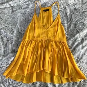 Express Mustard Yellow Peplum Tank Size S